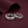 Silver Woven Promise Couple Rings