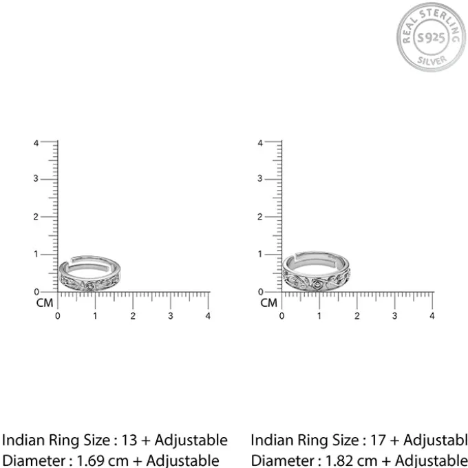Silver Woven Promise Couple Rings