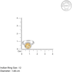 Silver Yellow Citrine Ring