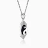 Silver Yin Yang Pendant With Link Chain For Him