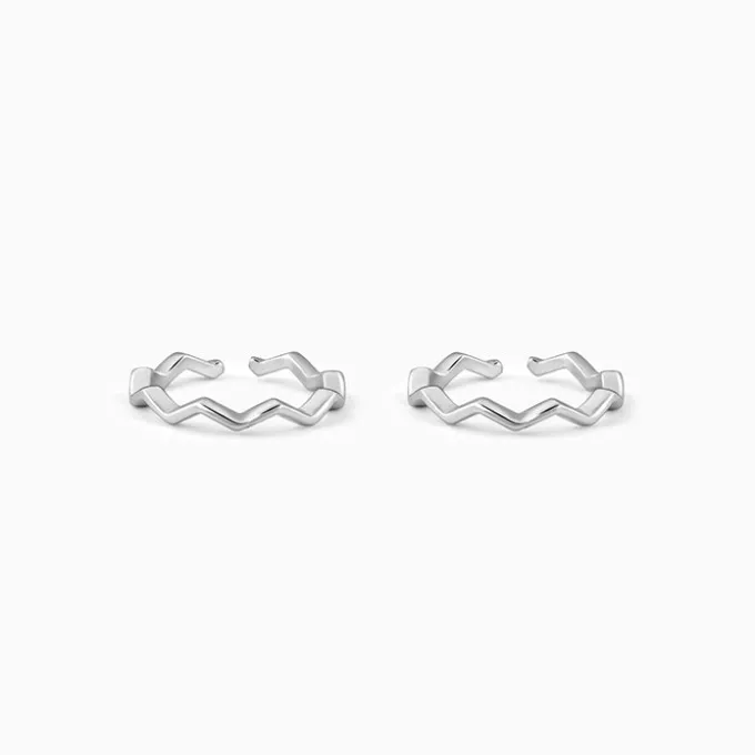 Silver Zigzag Toe Rings