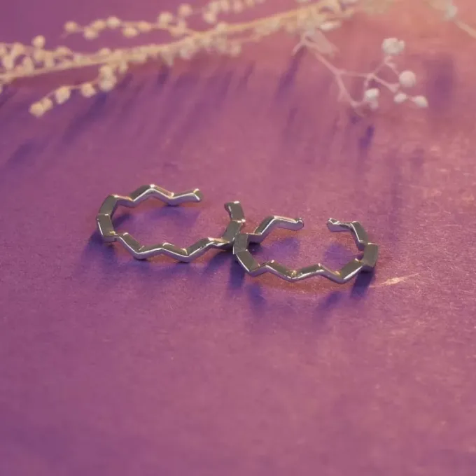 Silver Zigzag Toe Rings
