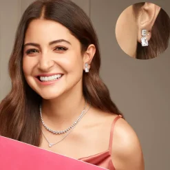 Silver Zircon Bold Baguette Earrings