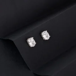 Silver Zircon Classic Stud Earrings