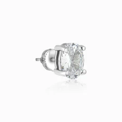 Silver Zircon Classic Stud Earrings