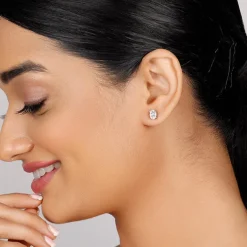 Silver Zircon Classic Stud Earrings
