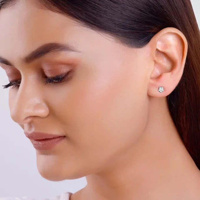Silver Zircon Constellation Earrings