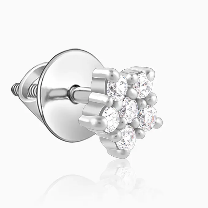 Silver Zircon Constellation Earrings
