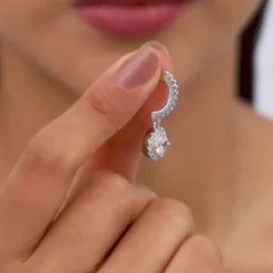 Silver Zircon Drizzle Drop Earrings