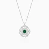 Silver Zircon Emerald Sunshine Pendant