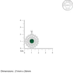Silver Zircon Emerald Sunshine Pendant