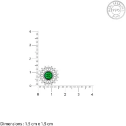 Silver Zircon Emerald Sunshine Studs