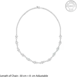 Silver Zircon Excess Necklace