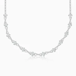 Silver Zircon Excess Necklace