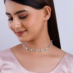 Silver Zircon Excess Necklace