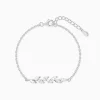 Silver Zircon Ferns Bracelet