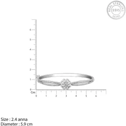Silver Zircon Flower Bracelet