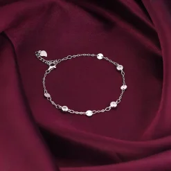 Silver Zircon High on Charm Bracelet