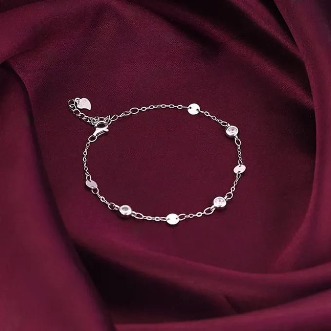 Silver Zircon High on Charm Bracelet