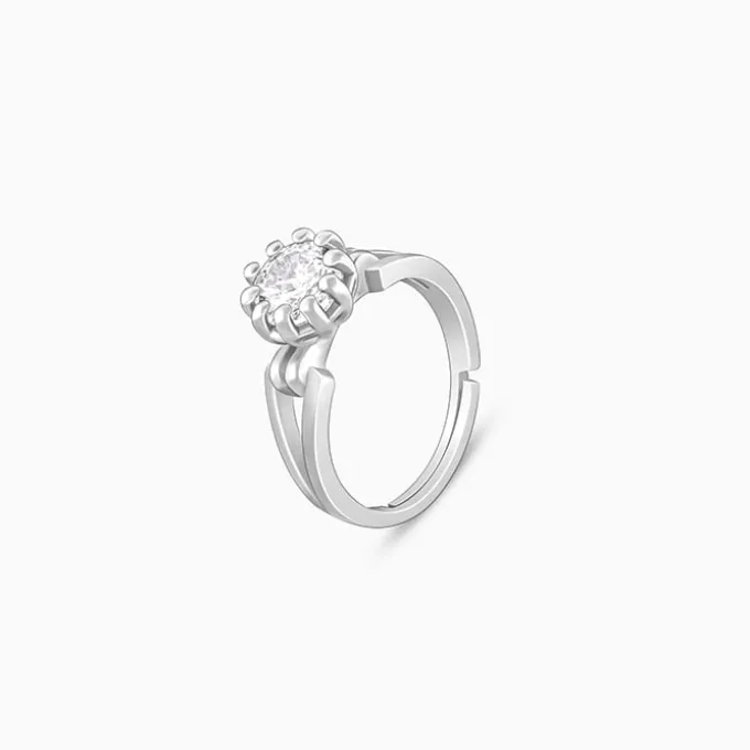 Silver Zircon Loop Ring