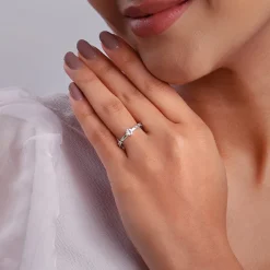 Silver Zircon Love Island Ring