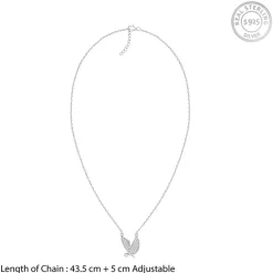 Silver Zircon Mockingbird Necklace