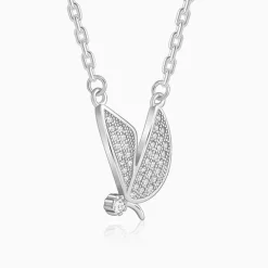 Silver Zircon Mockingbird Necklace
