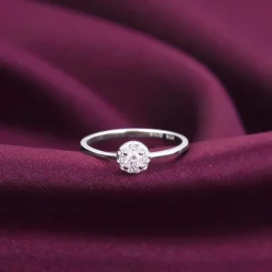 Silver Zircon Nebula Ring