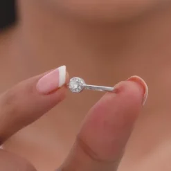 Silver Zircon Nebula Ring
