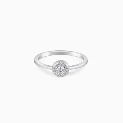 Silver Zircon Nebula Ring