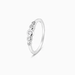 Silver Zircon Penta Glow Ring
