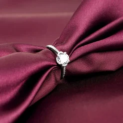 Silver Zircon Shimmer Flower Ring