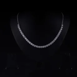 Silver Zircon Solitaire Necklace