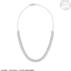 Silver Zircon Solitaire Necklace
