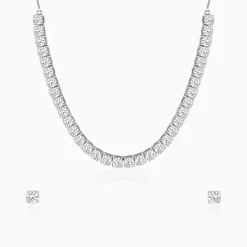 Silver Zircon Solitaire Set