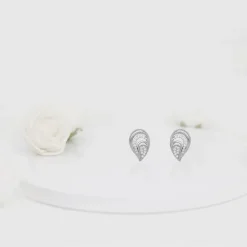 Silver Zircon Sparkling Drop Earrings