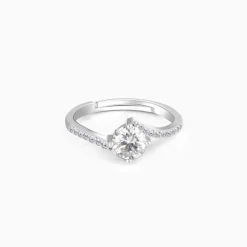 Silver Zircon Stone Ring