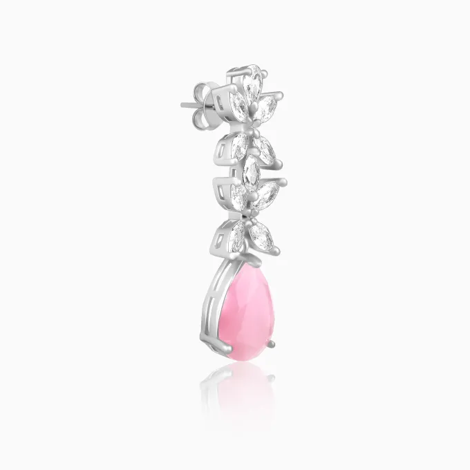 Silver Zircon Studded Magical Drop Earrings