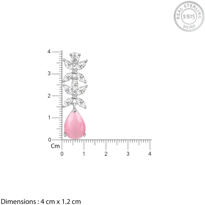 Silver Zircon Studded Magical Drop Earrings