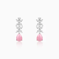 Silver Zircon Studded Magical Drop Earrings