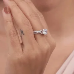Silver Zircon Studded Ring