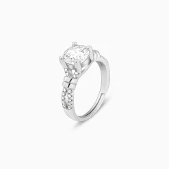 Silver Zircon Studded Ring