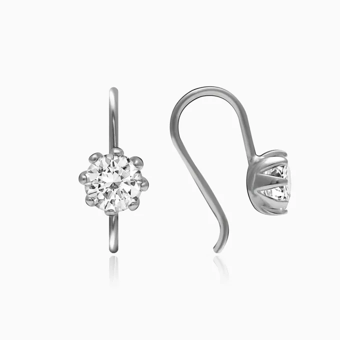 Silver Zircon Tiny Stud Earrings