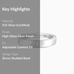 Silver Zircon True Love Ring
