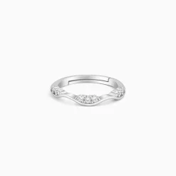 Silver Zircon Tune of Wave Ring