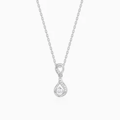 Silver Zircon Twist Necklace