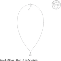 Silver Zircon Twist Necklace