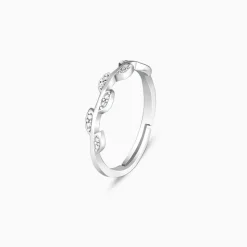 Silver Zircon Vine Shine Ring