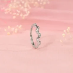 Silver Zircon Vine Shine Ring