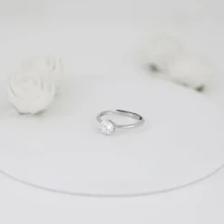 Silver Zircon Vintage Ring Set